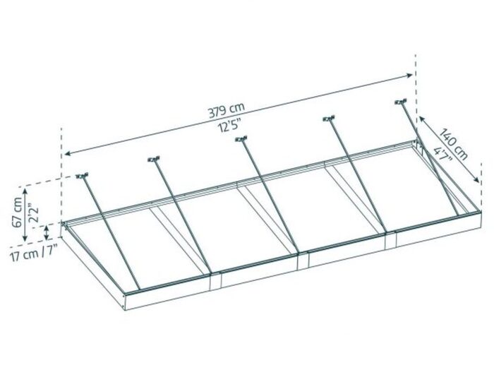 Entrétak Sophia XL Antracit 378,7 x 140 cm Canopia by Palram